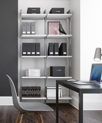 Desk, chair and office shelving at home