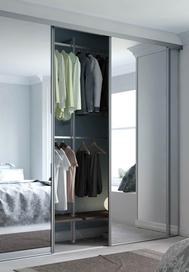 Classic 3D Single Panel Mirror Silver Frame S9 Thumb