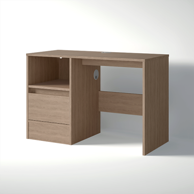 Desk with single 450mm drawer tower